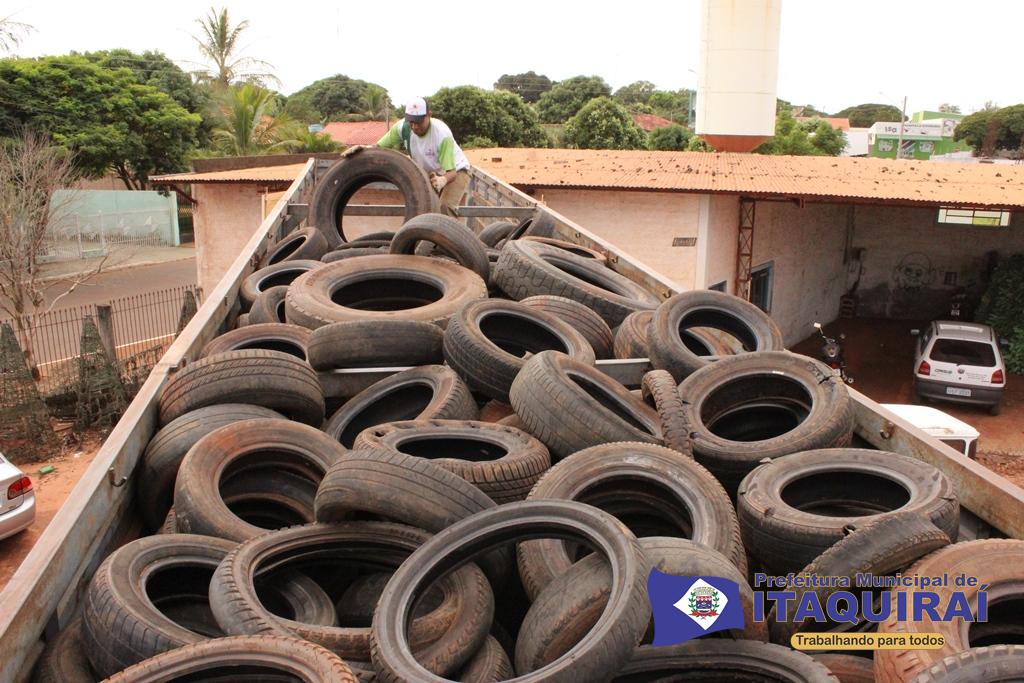 Prefeitura de Itaquiraí recolhe mais de 3000 pneus inservíveis