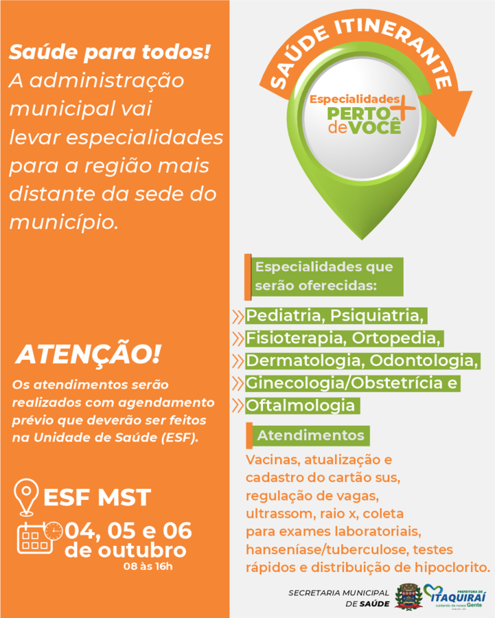 Especialidades Médicas chegam ao ESF MST no início de outubro