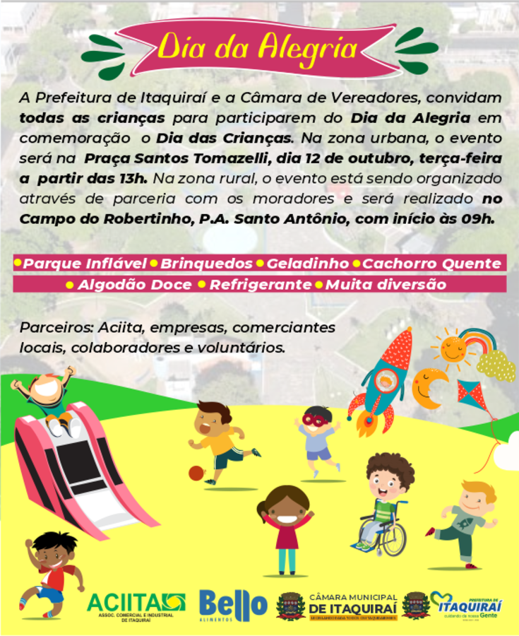 Parceria entre prefeitura, Aciita, Câmara Municipal, Industrias, Voluntários e Comerciantes, garante festa para as crianças de Itaquirai
