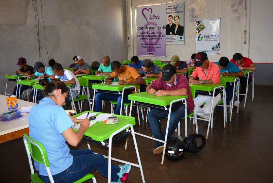Futuros colaboradores da Usina Rio Paraná de Eldorado em aula de capacitação realizada no recinto da Casa do Trabalhador de Itaquiraí. foto: Roney Minella