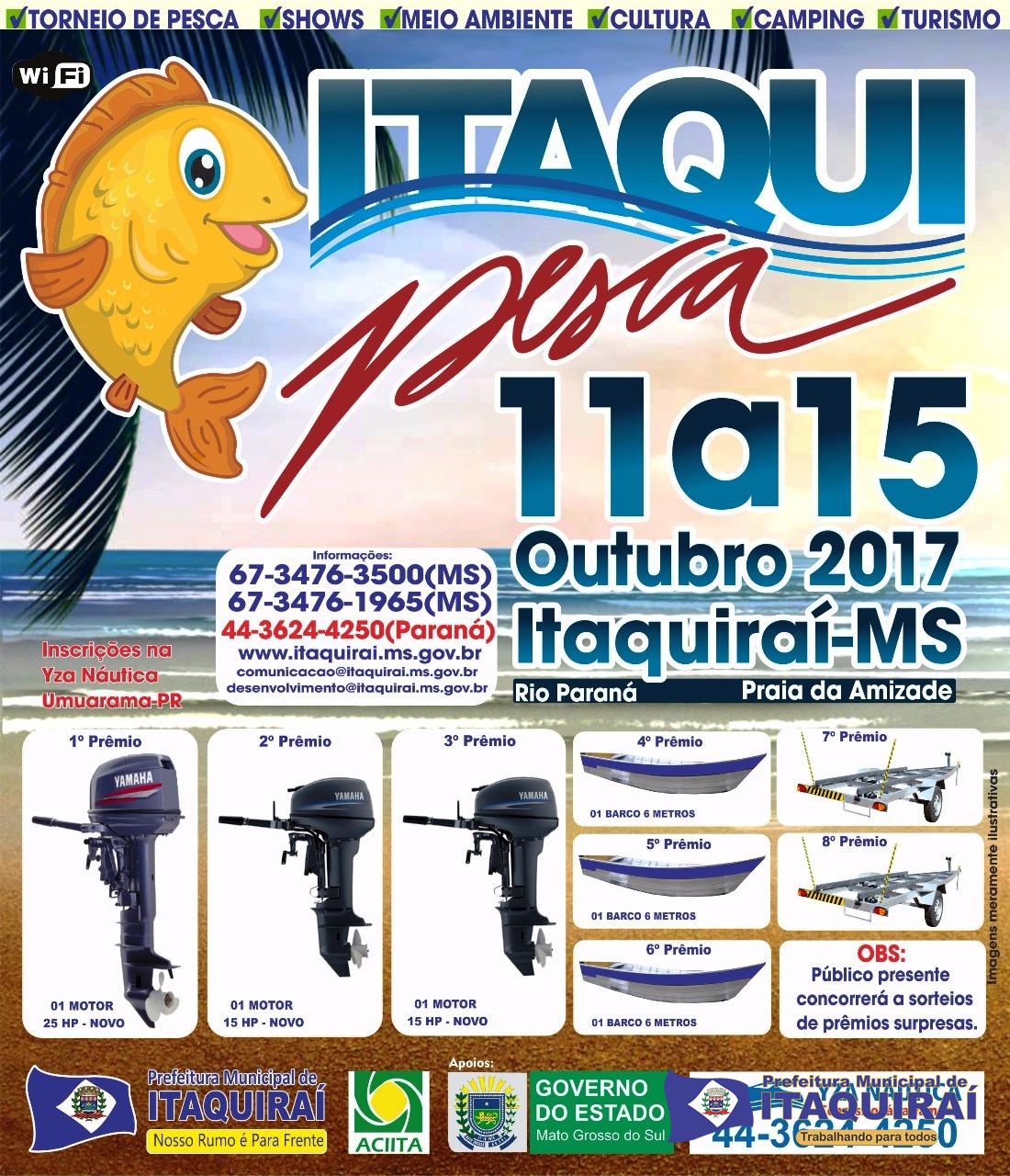 Prefeito Ricardo Fávaro confirma realização da Itaquipesca 2017. Festa será de 11 a 15 de outubro na Praia da Amizade