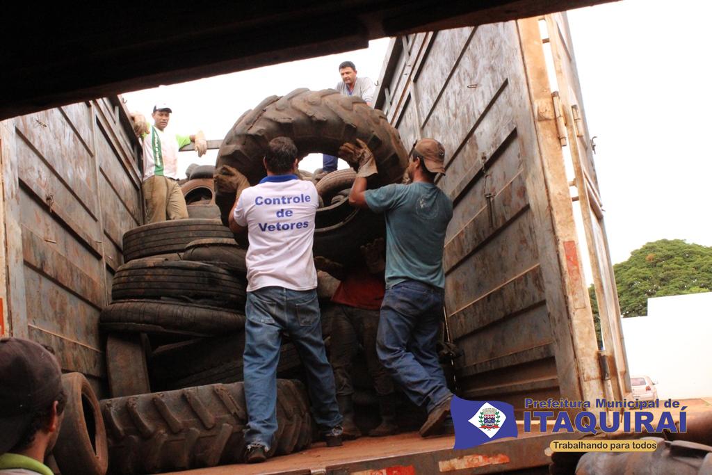 Prefeitura de Itaquiraí recolhe mais de 3000 pneus inservíveis